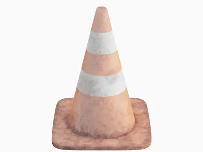 Traffic Cone 02 Low-poly 3D model