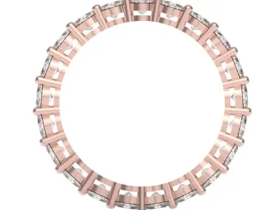 Shared Prong Diamond Eternity Ring 3D Model Free 3D print model