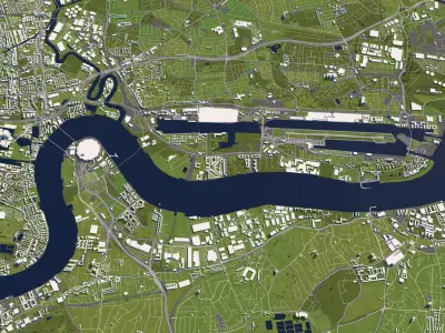 London 50x50km 3D City Map 3D model