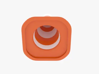 Traffic Cone Road Block Low-poly 3D model