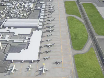 Ngurah Rai International Airport - DPS Low-poly 3D model