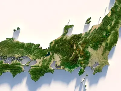 Japan Terrain Country 3D model