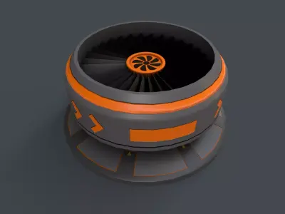 Sci-Fi Air Conditioner Low-poly 3D model