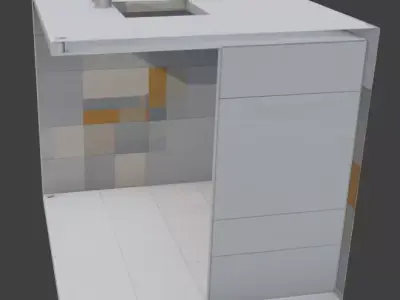 Modern Minimalist Modular Room Low-poly 3D model