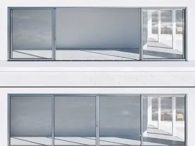 Aluminium sliding door 3D model