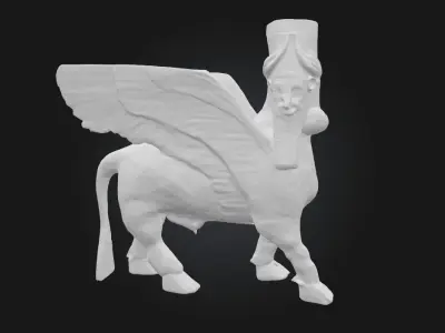 Winged Guardian Mythical Statue Model for Fantasy 3D model