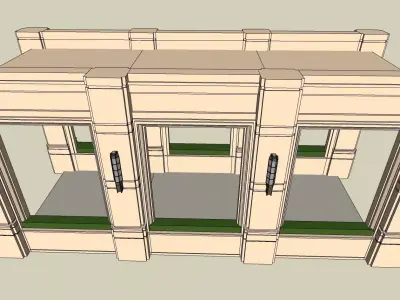 Outdoor Neoclassical Corridor  3D Model 3D model