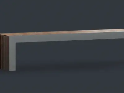 Modern Outdoor Bench 15 PBR Game Ready Low-poly 3D model