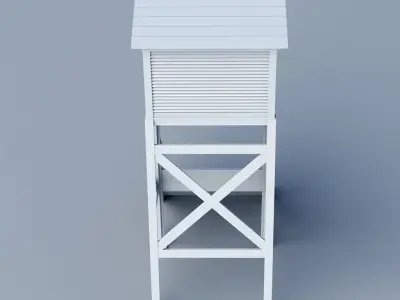 Weather meteo station building low poly Low-poly 3D model