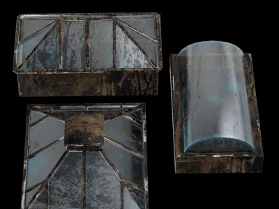 Glass roof Low-poly 3D model