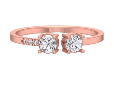 Solitaire Women Light Weight Round Stone Band Ring 3D print model