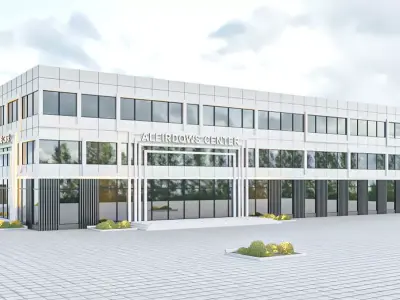 Modern school Building Exterior scene 3D model