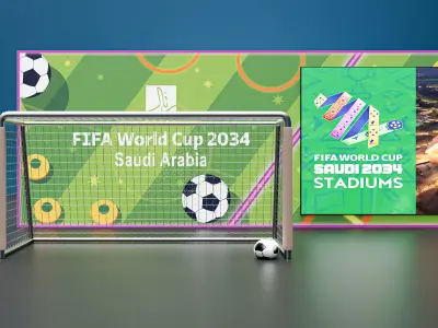 Wall for the Saudi Arabia World Cup competition 3D model