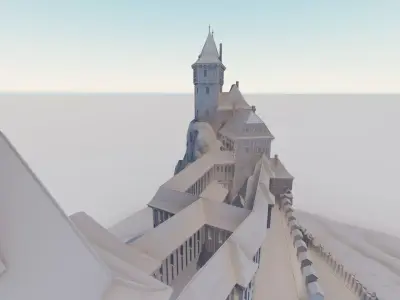 Trosky Castle Medieval 14thCentury Reconstruction 1 to 200 scale 3D print model