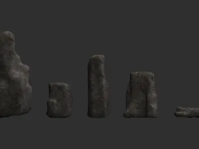 Base Rocks Combo Low-poly 3D model