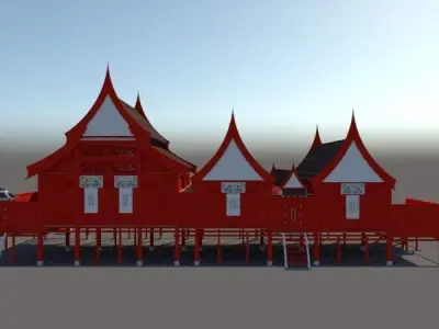 RUMAH TRADISIONAL MELAYU KELANTAN DARUL NAIM  Free 3D print model