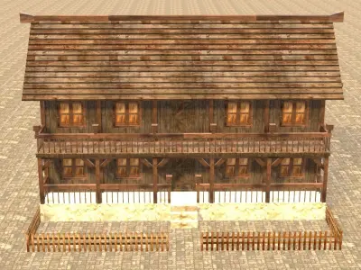 Medieval house fourteen 18 Low-poly 3D model