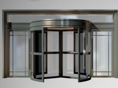 Revolving door Low-poly 3D model