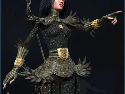 Lady Of Clubs Light Version Low-poly 3D model