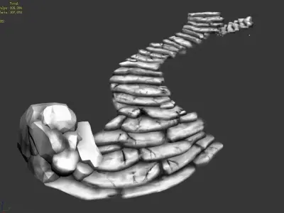 Outskirts - Lingjing staircase - stone staircase 3D model