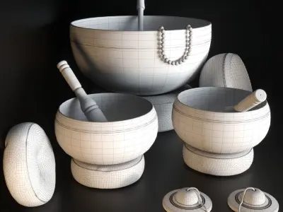 Tibetan singing bowls for SPA 3D model