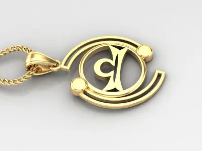 Galaxy Libra Light Gold Pendant Version 8 3D print model