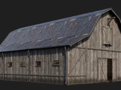 69-70-71-72 - Farm Buildings 4K PBR GameReady Low-poly 3D model