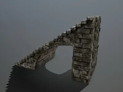 stairs stone staircase Low-poly 3D model