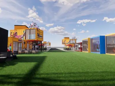 Container coffee shop-7 3D model