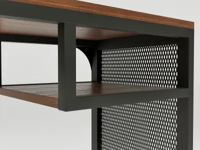 Work Desk Black 100x36 cm 3D model