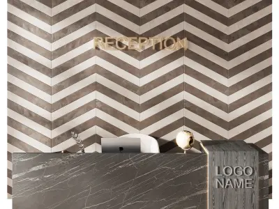 Reception desk 3D model shop