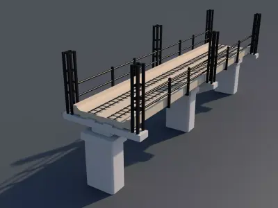 Railway Bridge 3D model 2
