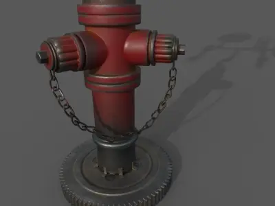 Fire Hydrent clock  Low-poly 3D model