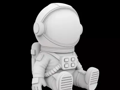 Cartoon Astronaut Sitting 3D Print Model 3D print model