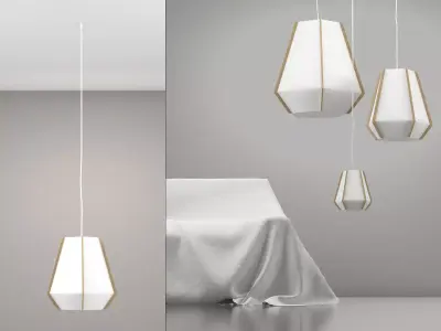 Lullaby six hanging lamps with shades 3D model