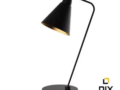 Black Table Lamp with Copper Interior 3D model