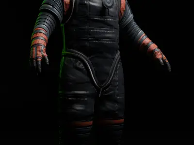 Spacesuit - Divingsuit - retro scifi Low-poly 3D model