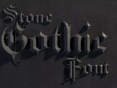 Elegant medieval gothic letter A-Z 3D model