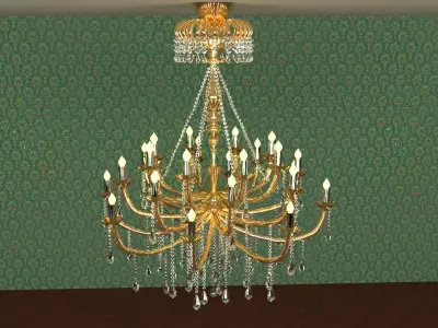 Led Ceiling Crystal Large Modern Chandelier  3D model