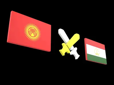 Kyrgyzstan VS Tajikistan War Icon v1 001 Low-poly 3D model