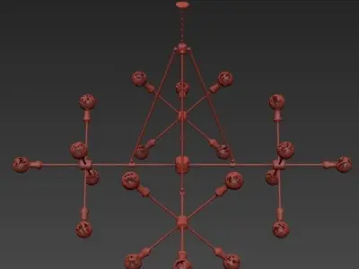 Modfrugal DIY brass chandelier 3D model