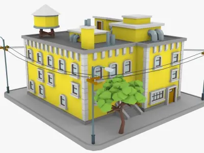 LowPoly City Block03 Low-poly 3D model