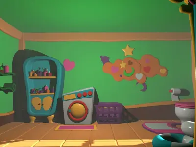 Asset - Cartoons - Bathroom 3D model 3D model