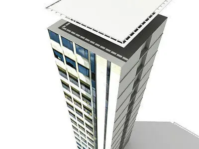 Tall city Building 103 Low-poly 3D model