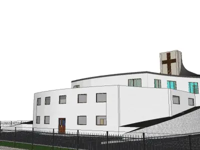 Architecture-Religion-God-Culture-Temple-089 church on side o... 3D model