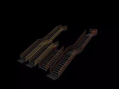 Modular industrial stairs 3D model