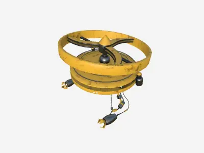 Flying Robot I03 Yellow - SciFi Character Design Low-poly 3D model