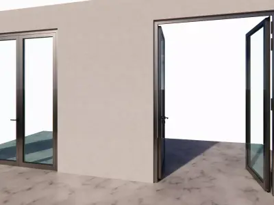 Generic Double Leaf  Inward Swing Door 3D model