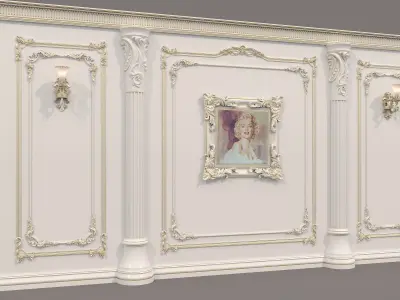 Wall Molding in Classic French style 48 3D model