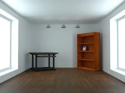Simple furniture room Low-poly 3D model